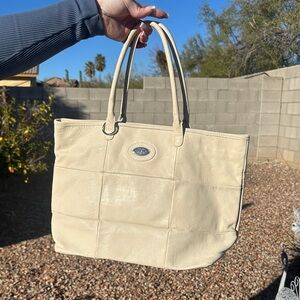 Furla Cream Leather Tote Bag